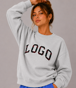 Women's Oversized 100% Cotton Turtleneck Sweatshirt Custom Front Logo Knitted Short Sleeve Soft Winter Fashion <b>Top</b> - Product Image 4