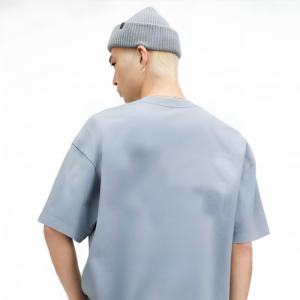 Camiseta Unisex de Algodón Azul Claro Oversize, Estilo Casual Urbano, Ajuste Holgado, Manga Corta, Básica de Verano, con Logotipo Personalizado, Venta al por Mayor - Product Image 5