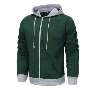 Men's Winter Solid Pullover Hoodie Sweatshirt Breathable Knitted Fabric Long Sleeve Custom Logo Printing Zipper <b>Design</b> Polyester - Product Image 1