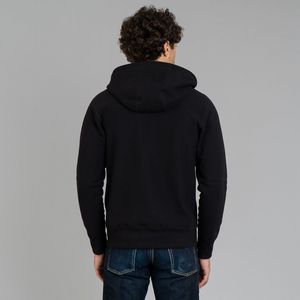 Sweat à capuche classique noir en polaire de qualité supérieure, à demi-zip, brodé, coupe régulière pour homme, vêtement décontracté - Product Image 2