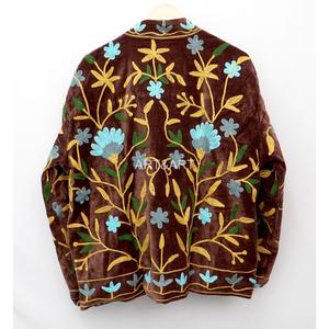 Mix Assorted Color Velvet Suzani Embroidered Stripe Quilted Eco-Friendly Floral Pattern Bohemian Artisanal Free Size Jacket - Product Image 5
