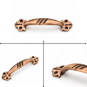 Copper Antique Step Cabinet Handle Decorative Furniture Hardware For Kitchen <b>Cupboards</b> Drawers Wardrobes And Interior - Product Image 1