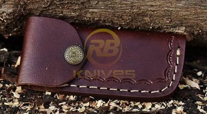 Couteau de poche pliant en acier Damas de qualité supérieure avec manche en bois naturel |   Couteau de chasse et de camping en plein air EDC en gros - Product Image 6