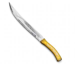 Custom Laser Etched Stainless Steel Display <b>Tool</b> with Filigree <b>Wood</b> Handle - Product Image 1