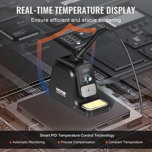 Kit Stazione Saldante Digitale 80W con 2 Supporti per Saldatura, 5 Punte per Saldatura e 30g di Filo per Saldatura Inclusi - Product Image 4