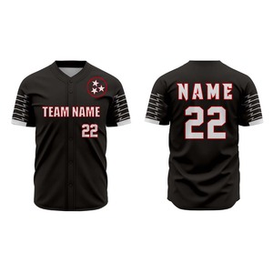 Camiseta de Béisbol Personalizada Sublimada, Absorbente de Humedad, Manga Corta, Unisex para Adultos, para Todas las Temporadas, con Impresión del Nombre del Equipo, Uniforme de Poliéster - Product Image 2