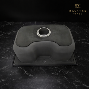 Évier de cuisine Daystar Trade moderne en acier inoxydable à cuve unique, à encastrer sous plan, surface brossée, robinet argenté, fait main, épaisseur 0,6 mm - Product Image 4