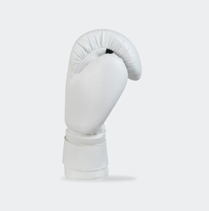 <b>White</b> Leather Boxing Gloves Full Finger <b>Lace</b>-Up Closure for Adults Martial Arts Training Gear Protective Training Gloves - Product Image 2