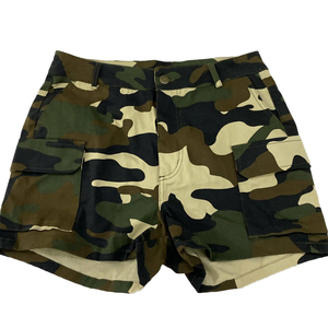 Shorts de plage taille haute tendance streetwear, design camouflage écologique, pour femme, été 2026, en coton 100% non tissé teint uni, séchage rapide - Product Image 6