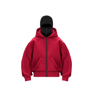 Sudadera con capucha de invierno para hombre, personalizada, de doble capa, extragrande, con capucha tipo balaclava ninja, de forro polar grueso y cremallera - Product Image 3