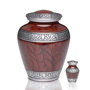 Urne funéraire en métal Regal en alliage, couleur brun expresso, abordable - Product Image 3