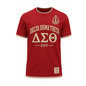 เสื้อยืดแฟชั่น DST เดลต้า ซิกมา ตีต้า เรด ไวท์ ซอร์โรริตี้ กราฟฟิก ที สำหรับสไตล์ลำลองในชีวิตประจำวัน - Product Image 5