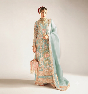 STAR IMPEX Elegant Mint Green Embroidered Salwar Kameez <b>Women</b> <b>Wedding</b> Traditional Indian Pakistani <b>Dress</b> Floor-Length Silk - Product Image 4