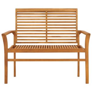 Banco de Jardín de Madera de Teca Sólida con Tela (100% Poliéster) Categoría de Producto: Banco de Patio - Product Image 3