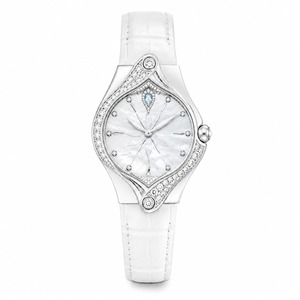 Women's Luxury Stainless Steel <b>Diamond</b> <b>Watch</b> Irregular Case Analog Quartz White Leather Band - Product Image 4