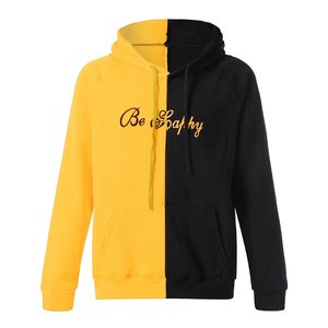 Sweat-shirt à capuche bicolore pour homme – Jaune et noir (Vente en gros) - Product Image 1