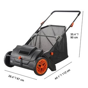 "21" Push Lawn Sweeper with Strong <b>Plastic</b> <b>Wheels</b> & Thickened Steel-Heavy Duty & Durable for New Cleaning Process" - Product Image 5