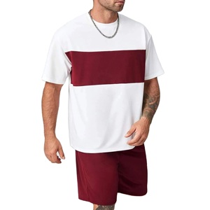 Ensemble de survêtement 2 pièces été 2026 pour homme : T-shirt à manches courtes et short – Idéal pour le sport, l'entraînement, la gym et le jogging personnalisé - Product Image 1
