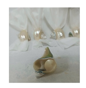 Servilleteros de concha marina Turbo azul pulido de alta calidad para decoraciones de boda festivales fiestas-regalos de recuerdo de concha marina - Product Image 3