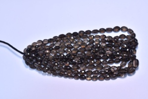 Cuentas facetadas de cuarzo ahumado con corte barril - Para la fabricación de joyas - Product Image 5