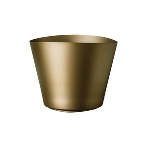 Refroidisseur de boissons de luxe conique doré, bac à glace élégant en laiton métallique évasé, refroidisseur de vin de table - Product Image 2
