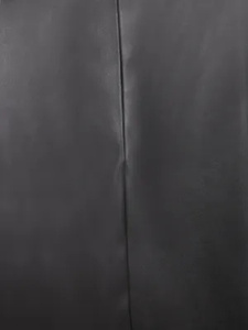 Premium Sheepskin Leather Lace Detailed <b>Skirt</b> Front Button Closure Back Pockets <b>Black</b> Color Sample & Customization Available - Product Image 3