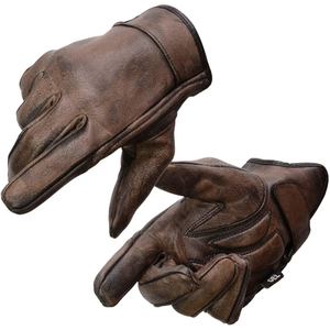 Gants de moto en cuir véritable ciré de qualité supérieure avec doublure intérieure chaude et rembourrage en mousse pour éviter les blessures - Product Image 2