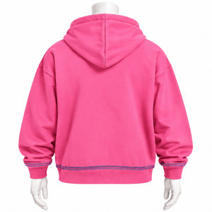 <b>Pink</b> Bouquet Flowers Hoodie Colorful Floral Embroidery Pullover <b>Sweatshirt</b> Kangaroo Pocket Oversized Fashion Casual Streetwear - Product Image 2