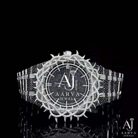 Jam Tangan Analog-Digital Dial Hitam ETA Moissanite Iced Quartz 20mm Baja Tahan Karat Kristal Safir Ramah Lingkungan Hip Hop Mewah