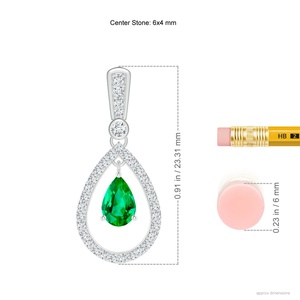 Natural Emerald Diamond Teardrop <b>Earrings</b> 14K White Gold Pear Cut Gemstone Pear Halo Drop Dangle <b>Earrings</b> Wholesale Gift for Her - Product Image 2