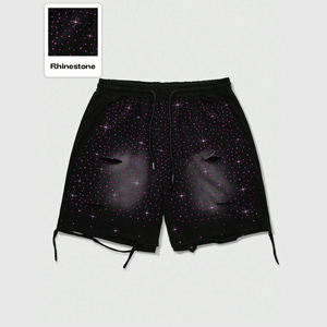 Pantalones Cortos Deportivos Personalizados OEM, Estilo Vintage, Lavado Ácido, Cintura Elástica con Cordón, Cómodos, 100% Algodón Felpa - Product Image 6