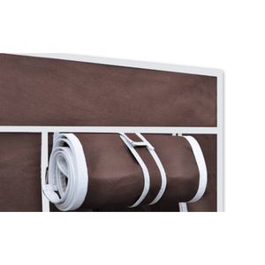 Armoire portable de taille moyenne en tissu polypropylène marron avec tubes en acier, design pliable - Product Image 4