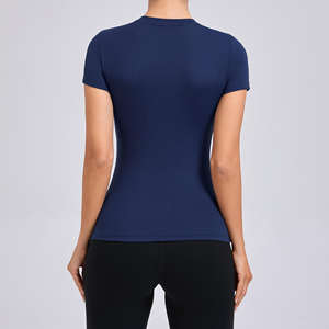 Camiseta Deportiva de Yoga Ajustada y Transpirable de Manga Corta Personalizada para Mujer, Ropa Deportiva para Gimnasio, Running y Yoga - Product Image 4