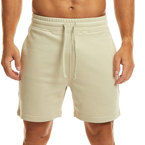 Shorts de jogging en molleton 100 % coton de haute qualité pour hommes, avec poches, couleur unie, pour la course et la gym - Product Image 1