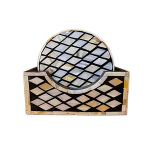 Posavasos Personalizado de Alta Calidad con Incrustaciones de Madreperla, Hecho a Mano y Bien Pulido, para Hotel, Hogar y Restaurante, de la India - Product Image 1