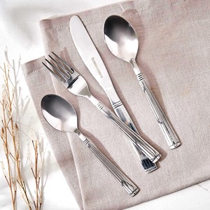 Ensemble de couverts en acier inoxydable argenté avec poignée à motif, vaisselle pour la cuisine - Product Image 2