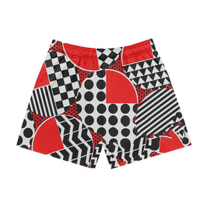 Shorts en mesh polyester premium 160 GSM, respirants, séchage rapide, noir, violet, sublimation éclair, logo personnalisé, shorts pour homme - Product Image 3