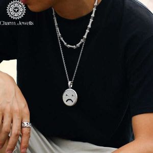 Charm_Jewells Colgante de Moissanita de Corte Brillante con Cabeza de Bola de Plata 925, Chapado en Oro, Joyería Hiphop para Hombre, con Micro Pavé y Bisel - Product Image 2