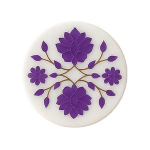 Minimalistic Handcrafted Floral <b>Coaster</b> Unique Round <b>Drink</b> Holder Elegant Table Decor Accent for Modern Home - Product Image 1