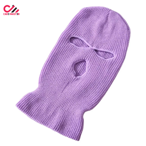 หมวกบีนนี่แฟชั่นดีไซน์เนอร์ลายพรางมัลติแคมสำหรับฤดูหนาวและฤดูใบไม้ร่วง พร้อมโลโก้สั่งทำพิเศษ ผ้าฝ้ายสีดำ ปิดบังใบหน้า - Product Image 5