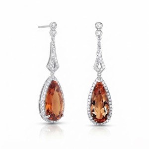 Pendientes de Plata 925 Aniva Classic para Mujer con Diseño de Flor y Engaste de Diamantes para Boda - Product Image 1