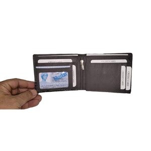 Portefeuille pour homme en cuir de mouton véritable, logo personnalisé imprimé, 100% résistant à l'eau, broderie et décoration de lettres, exportations - Product Image 1