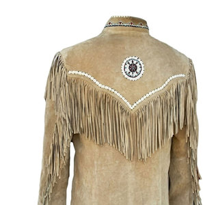 Solid Trader Custom <b>Suede</b> Fringe Leather <b>Jacket</b> Western Cowhide Tassel Style Soft Lining High Performance Outerwear - Product Image 5