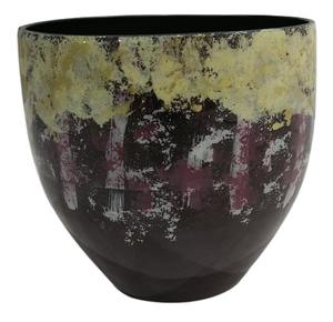 Pot de fleurs moderne en métal, finition antique vieillie, forme ronde, pour intérieur, extérieur, maison, jardin, balcon - Product Image 5