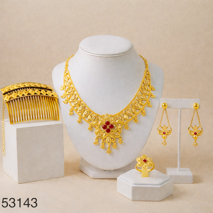 Nuevos conjuntos de joyería de moda de diseño de moda con pendientes para mujer, ropa de boda y fiesta de India Export - Product Image 5