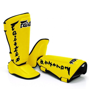 Protège-tibias Fairtex de haute qualité pour entraînement de Muay Thai et Kickboxing, en cuir PU personnalisé, pour MMA professionnel, vente en gros - Product Image 1