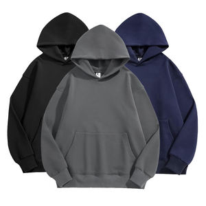 Sweat à capuche surdimensionné de haute qualité 500 g/m², logo personnalisé, unisexe, noir, lourd, pour hommes - Product Image 1