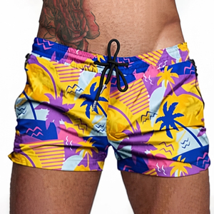 Men's Low Waist Swimming Trunks <b>Boxer</b> Trunks Fashionable Back Bag Design Washed Quick Dry Breathable Beach Pants - Product Image 6