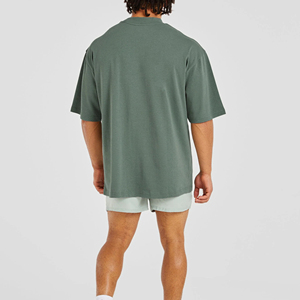 เสื้อยืดโอเวอร์ไซส์สไตล์วินเทจสำหรับผู้ชาย ผ้าคอตตอนเจอร์ซีย์ 100% ล้างสีแบบแอซิดวอช รุ่นใหม่ รับสกรีนโลโก้ตามสั่ง - Product Image 2