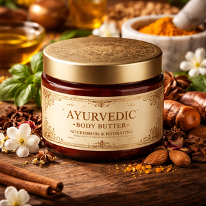 Beurre corporel ayurvédique aux extraits d'herbes, formule d'hydratation intensive et de protection de la peau, fabrication OEM et emballage en vrac - Product Image 2